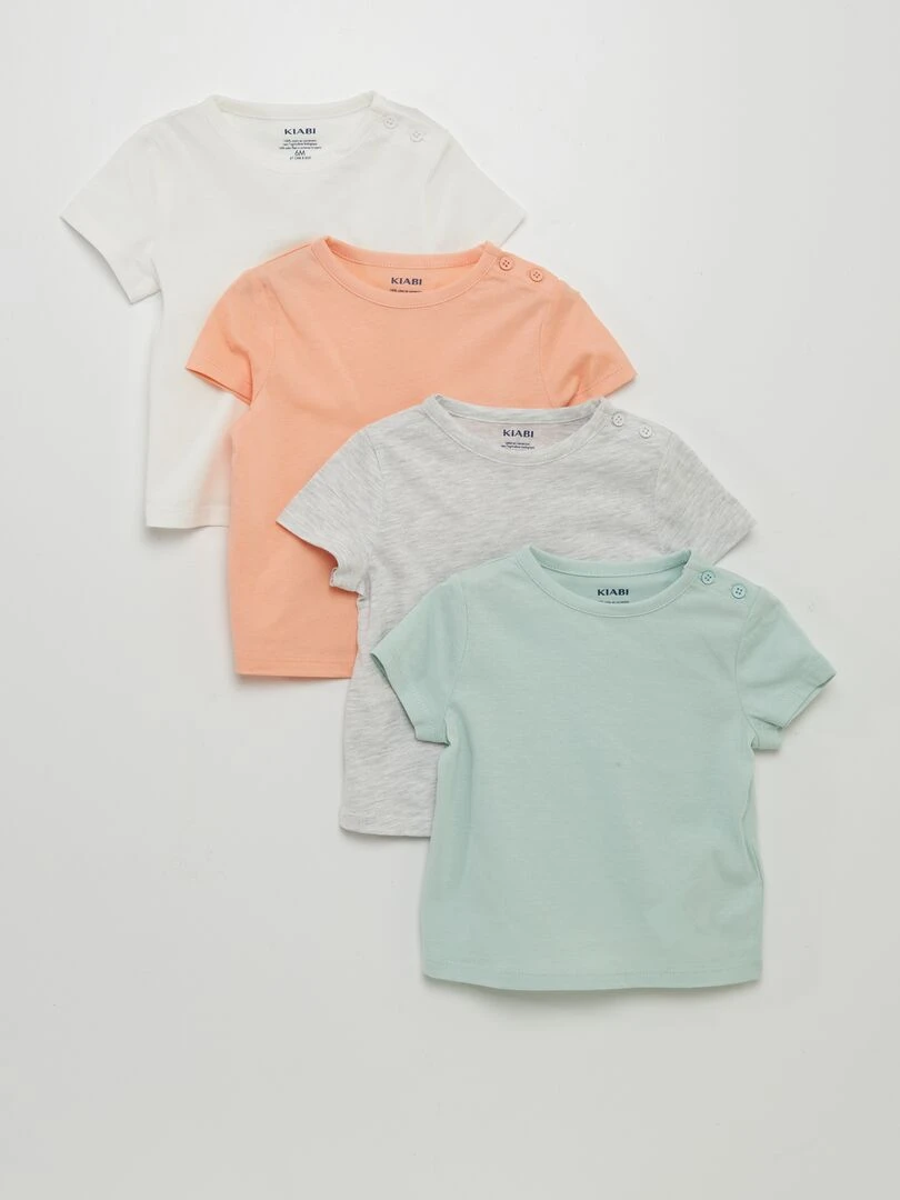 Lot de 4 t shirts unis Lot orange