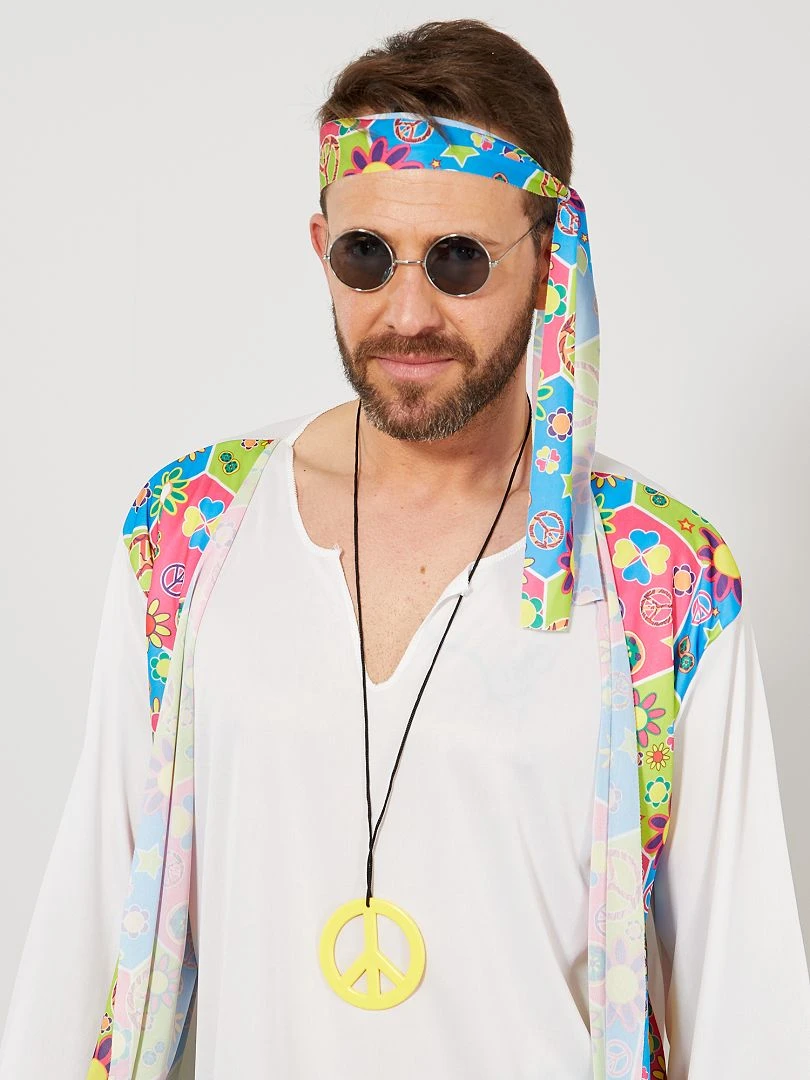 Lunettes rondes déguisement hippie noir