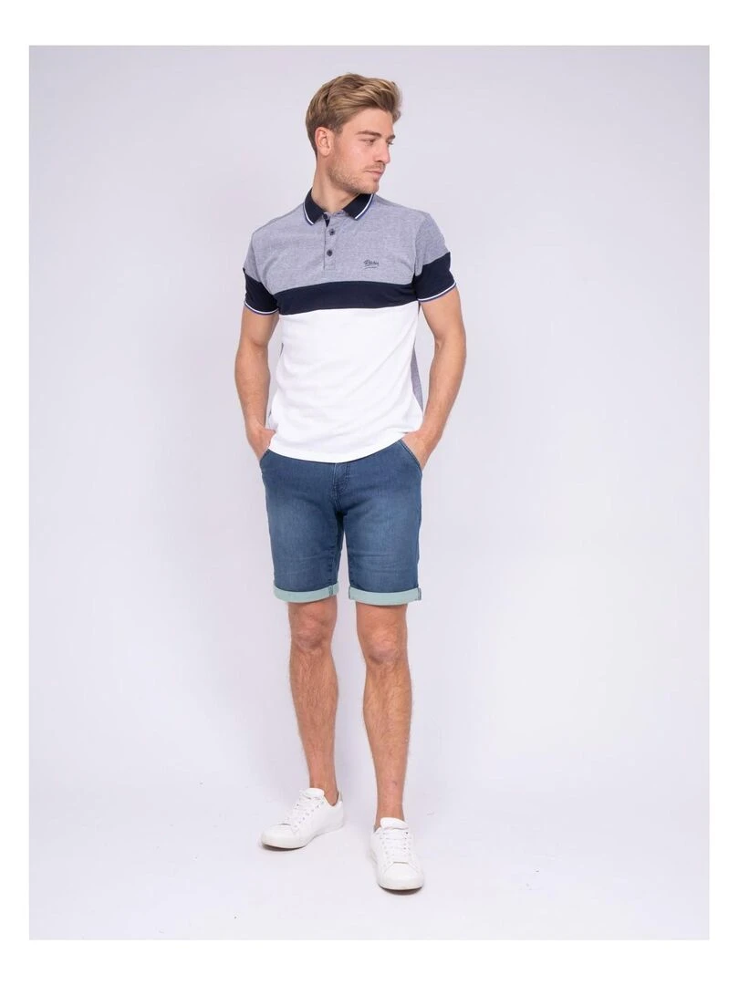 Polo pur coton PECOLO   Bleu marine