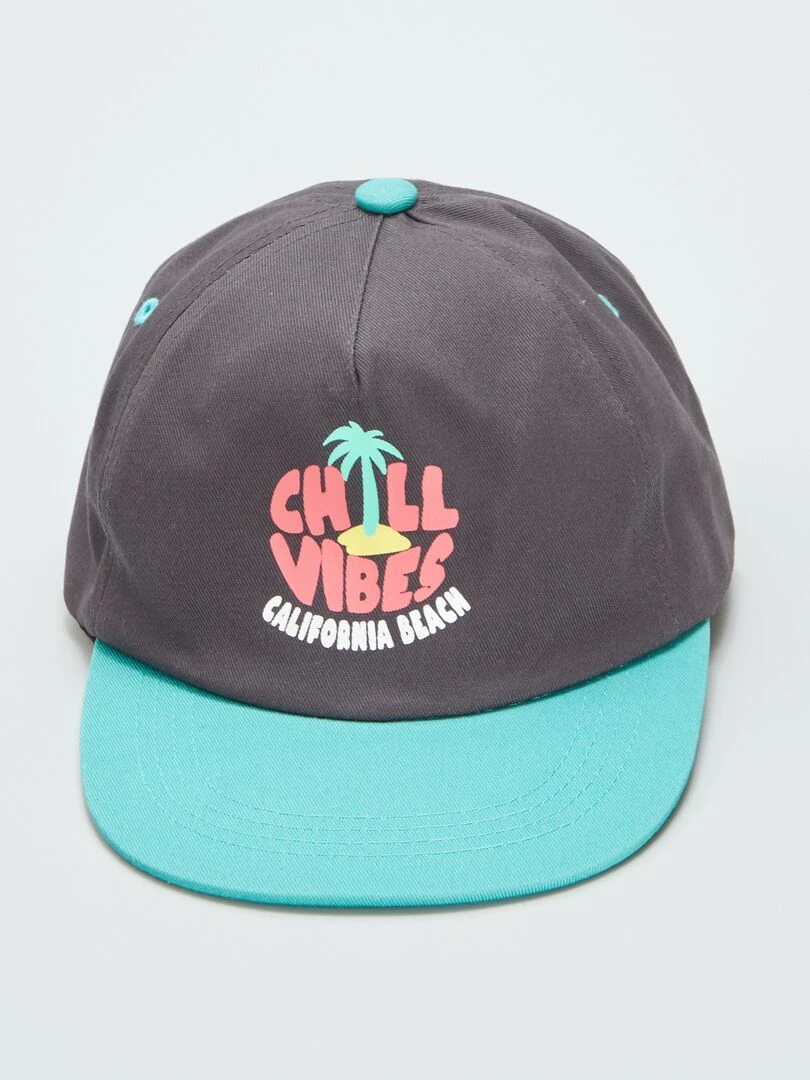 Casquette imprimée tropical Noir