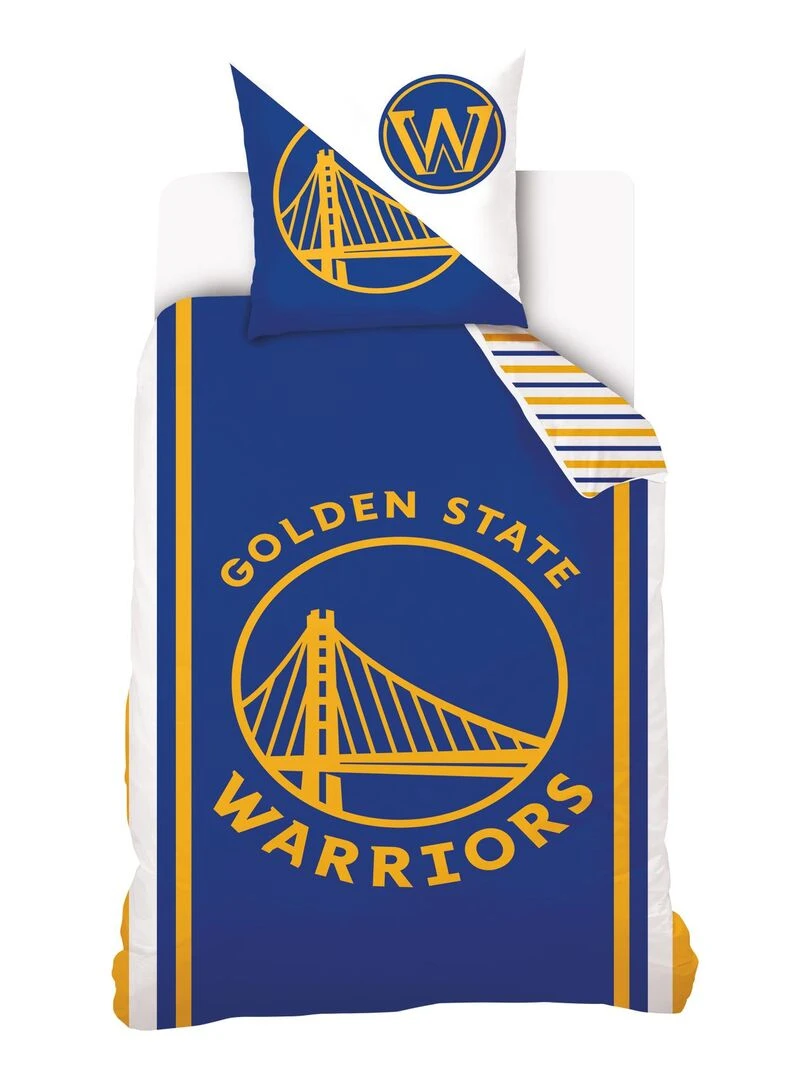 Housse de couette NBA Golden State Warriors 140x200 cm 100% Coton Bleu