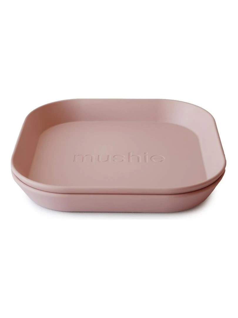 Lot de 2 assiettes carrées Blush Rose