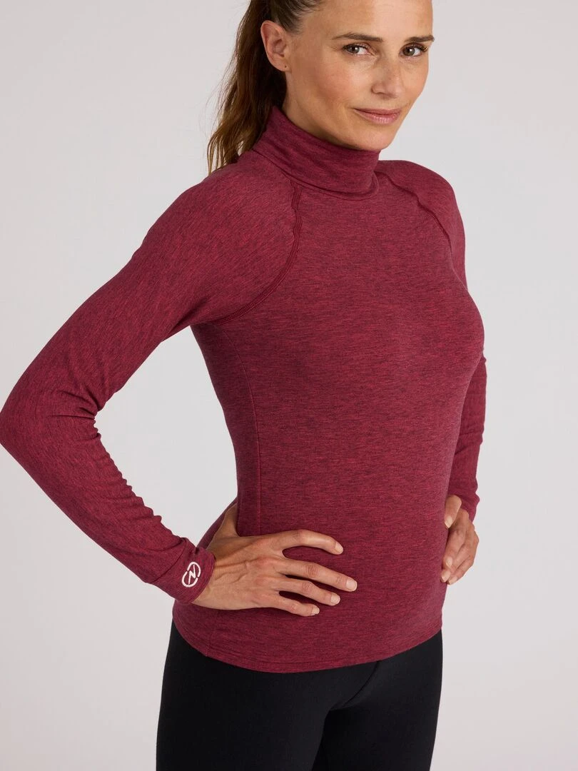 Tee shirt col roulé Comfort Thermolactyl 4 femme DamartSport Rose