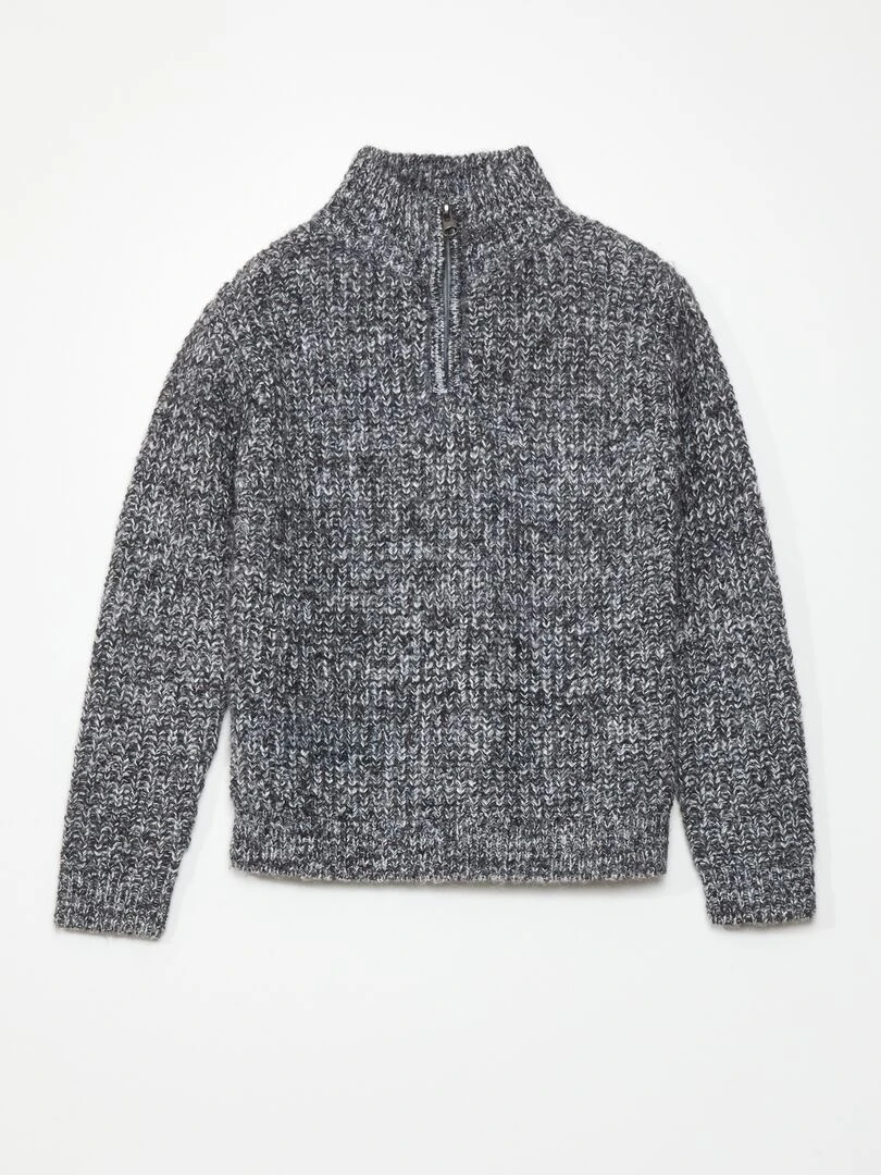 Pull en maille à col camionneur Gris