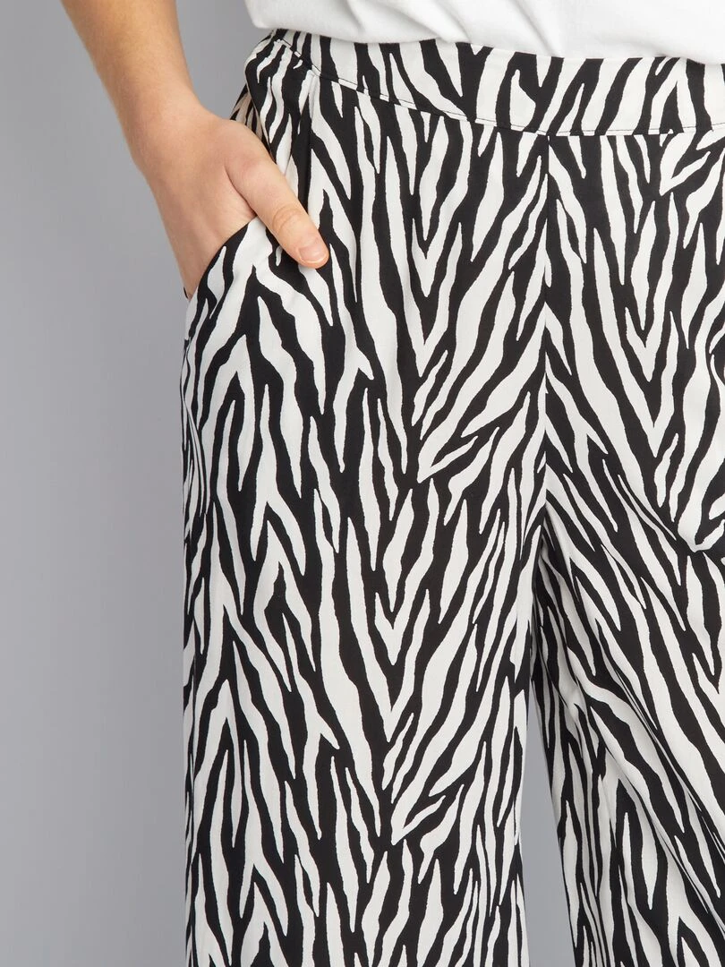 Pantalon large imprimé   NOIR