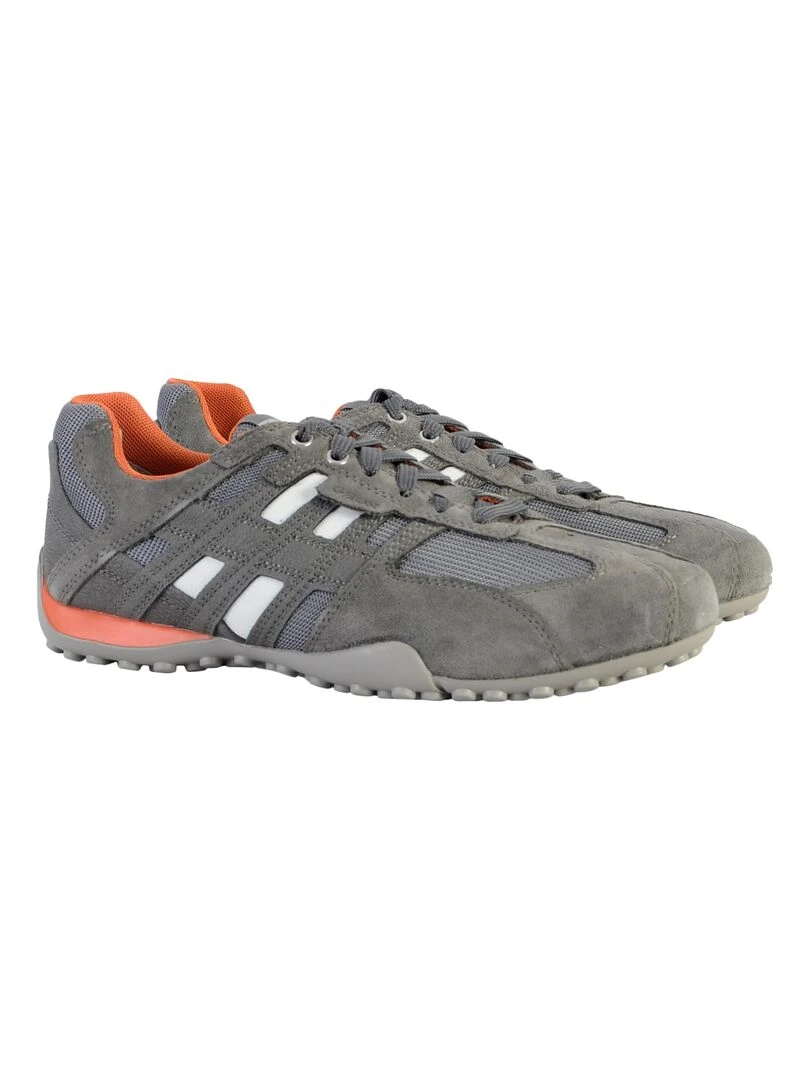 Basket Cuir Geox Snake Scam Sport   Gris clair