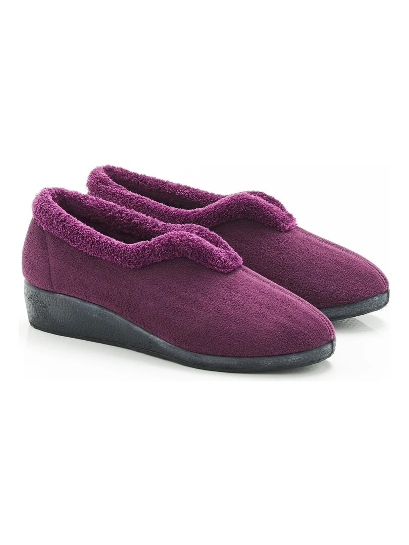 Pantoufles velours Damart Violet prune