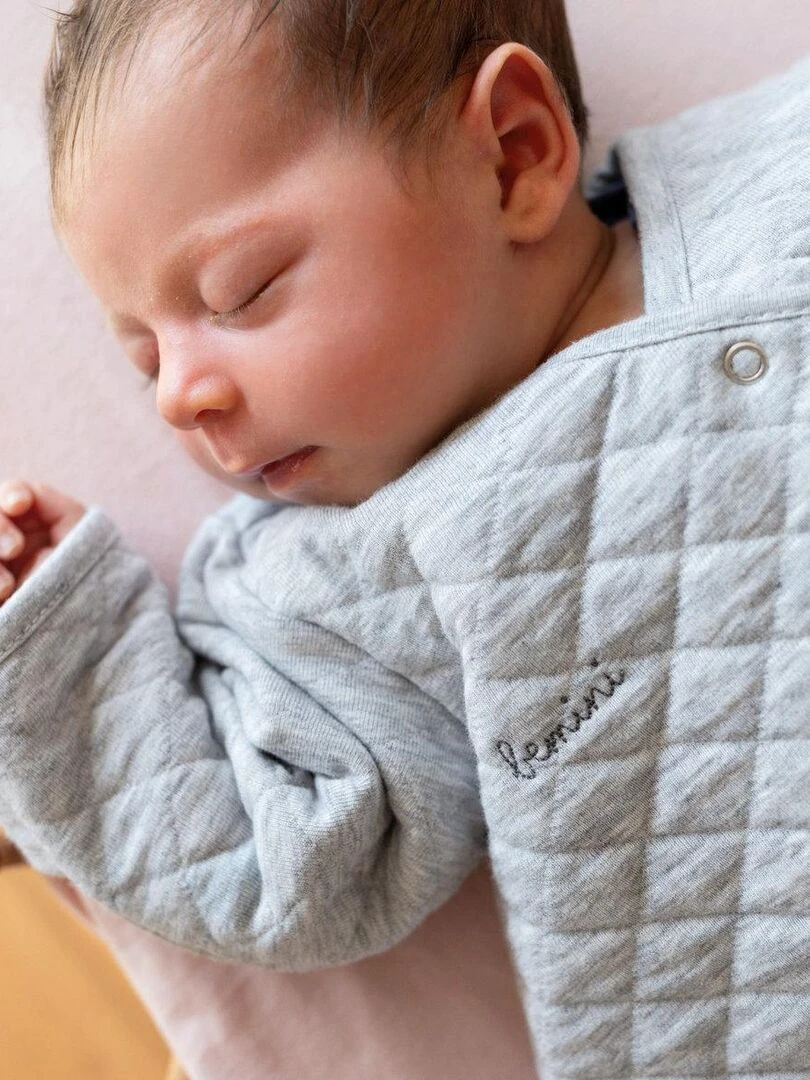 Bemini Gigoteuse  avec moufles Pady quilted jersey   Gris chiné