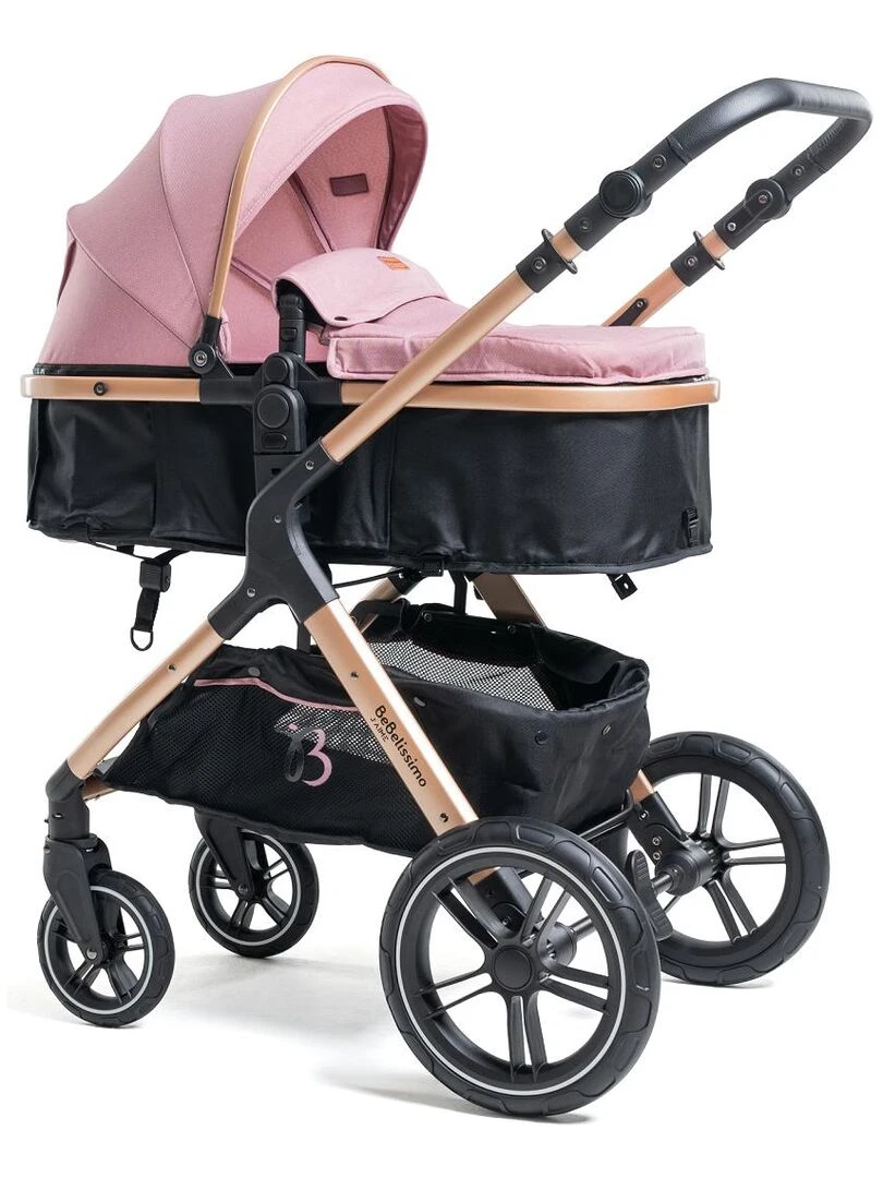 Poussette combinée trio 3 en 1 siège auto 0m – nacelle – jusqu’à 22kg rose Premium Rose