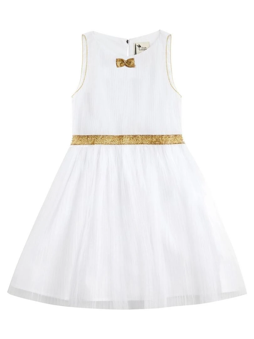 Robe de Ctège Blanche Or pour Fille  HEPBURN    'LA FAUTE A VOLTAIRE'   Blanc