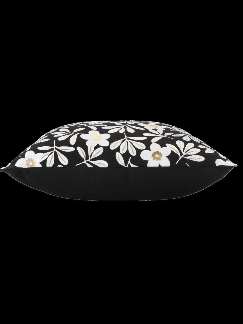 Coussin 45 x 45 cm Wilma fleur or Noir