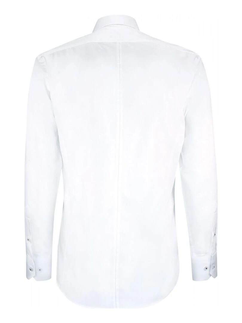 Chemise cintrée satin de coton FLAG Blanc
