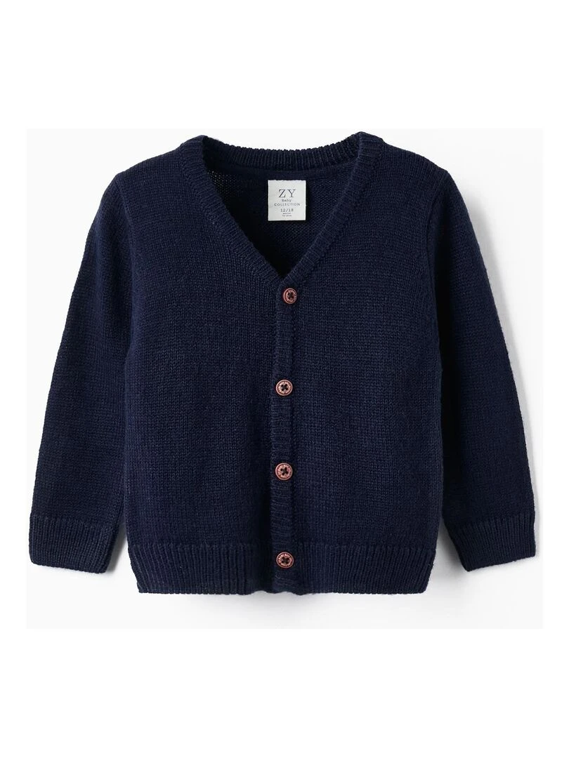 Pull en tricot avec coudières pour bébé garçon LITERATURE CLUB Bleu foncé