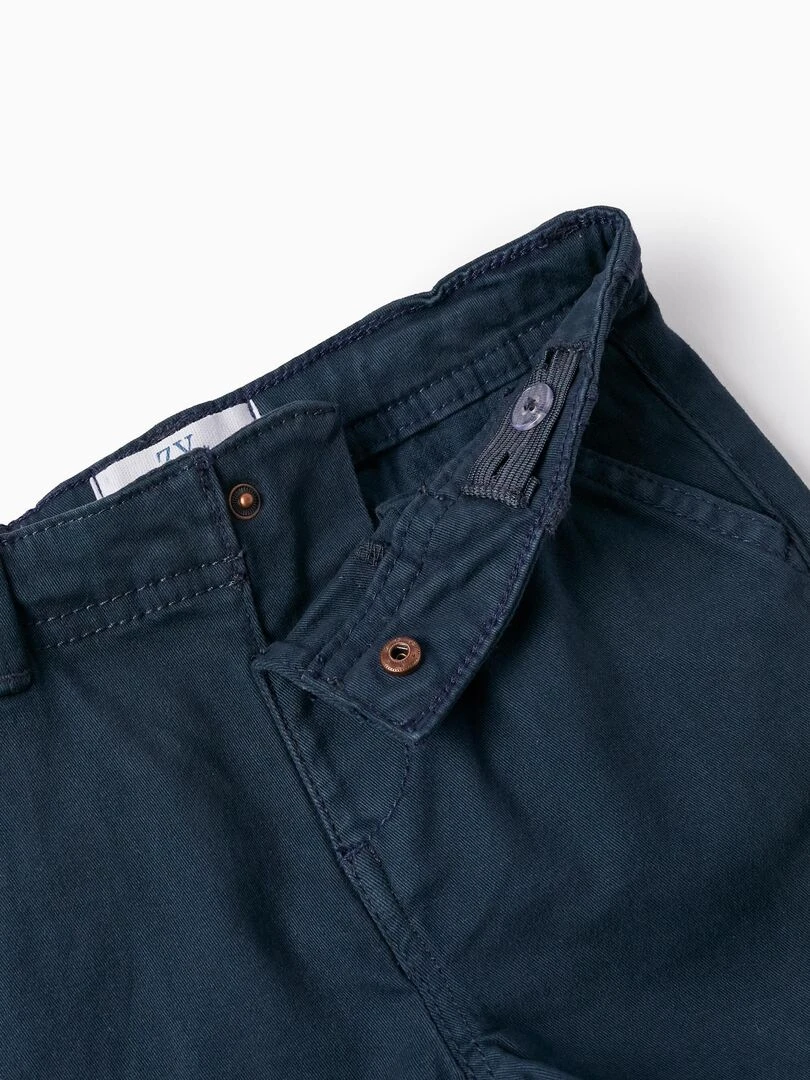 Short Chino En Sergé Pour Bébé Garçon   Bleu foncé