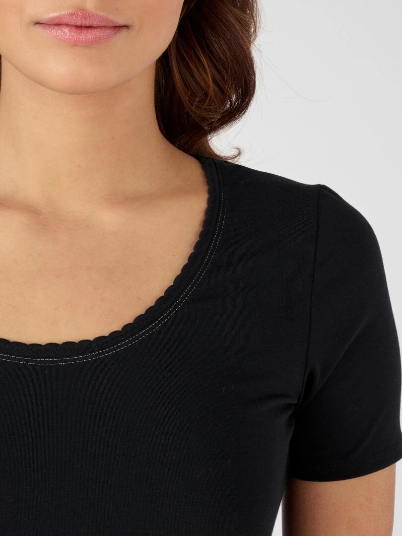 T shirt manches courtes thermorégulant Evolutyl Damart Noir