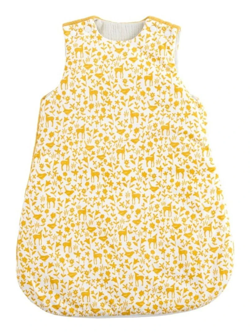Gigoteuse naissance en coton blanc imprimé SAUTHON Blanc Jaune