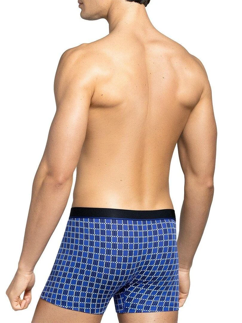 Boxer imprimé carreaux en lyocell I am Dew   Bleu