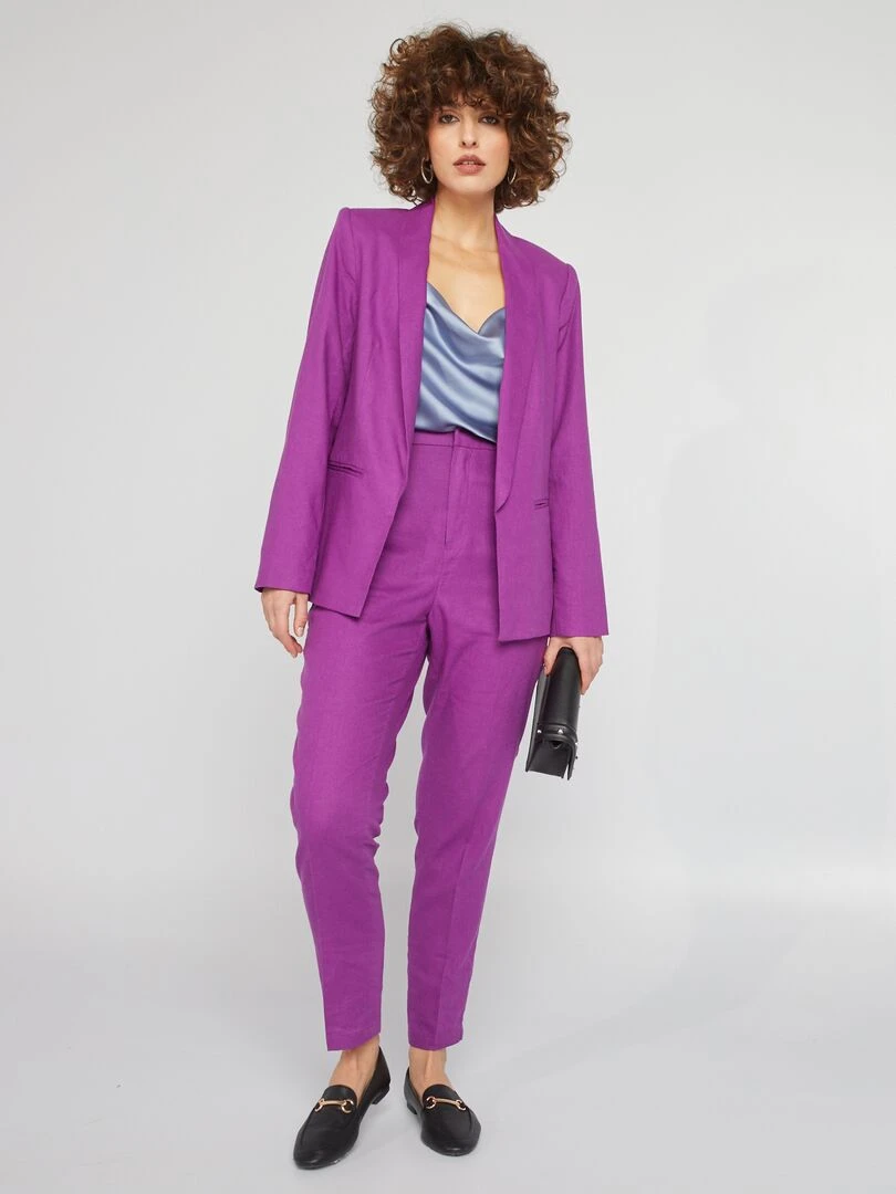 Veste tailleur en lin Violet