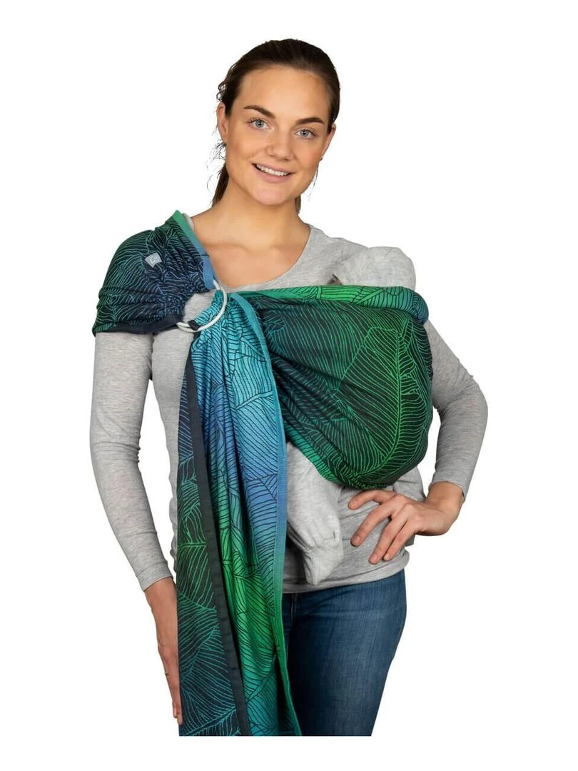 Hoppediz Écharpe de portage Ring Sling (bio) Bleu Vert