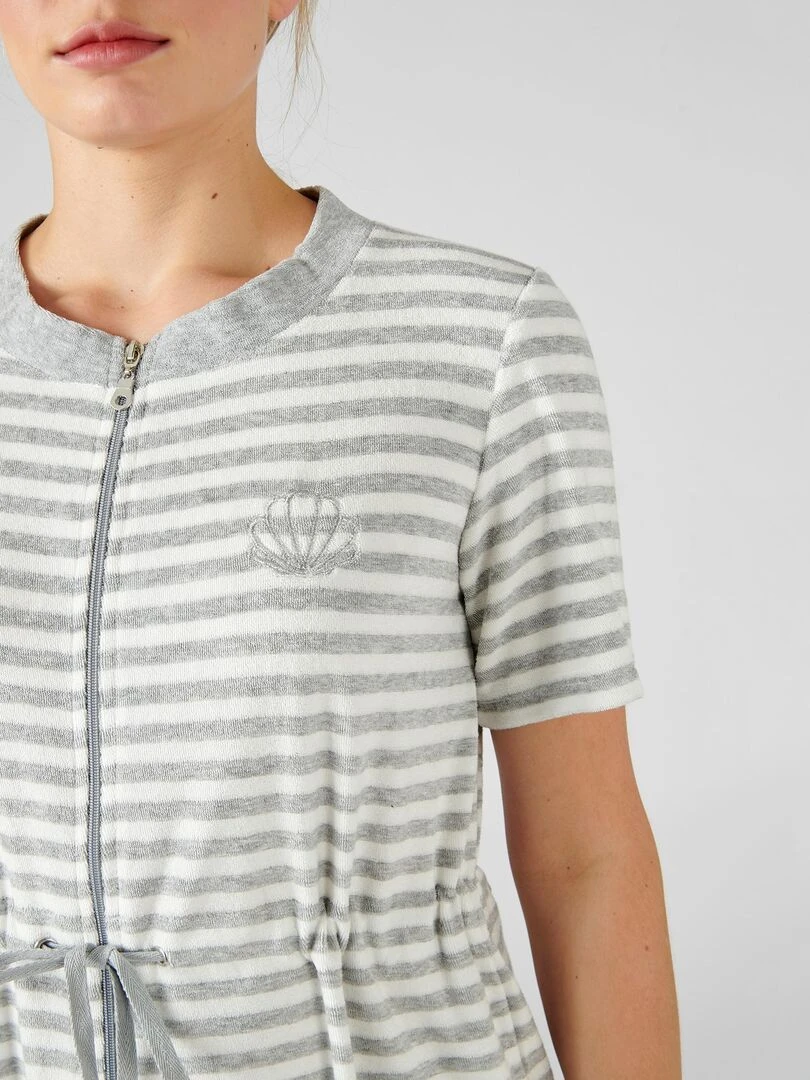 Robe de détente zippée en éponge Damart Gris