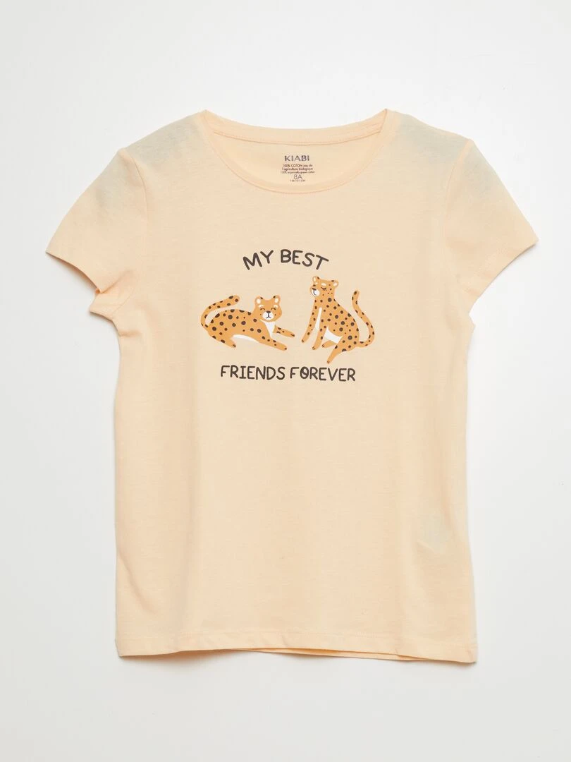 Lot de 3 t shirts imprimés orange/jaune/beige