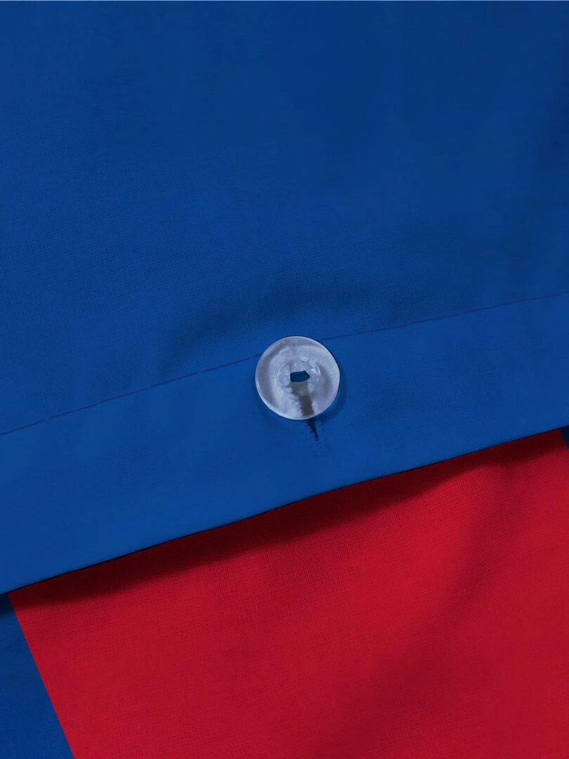 Parure de lit imprimée 100% coton  FC BARCELONE ICONIC   Bleu Rouge