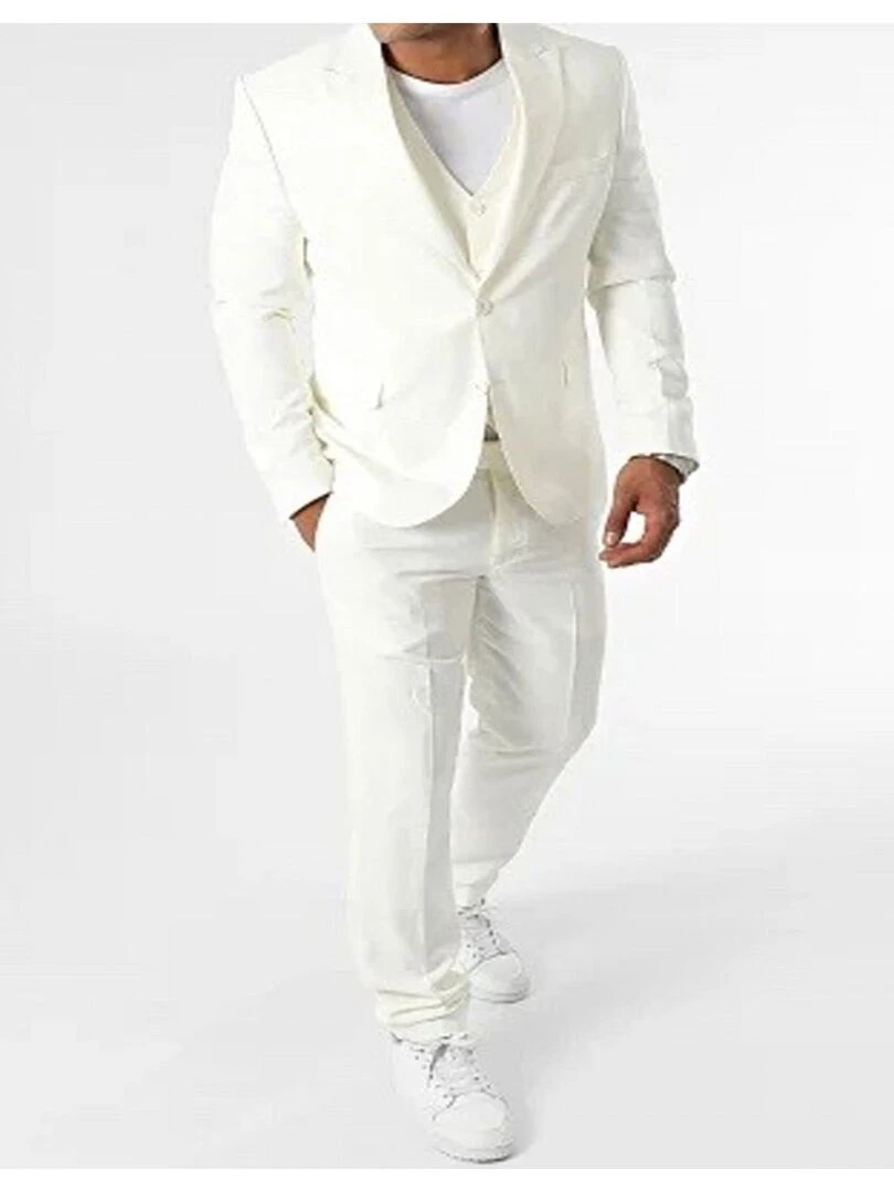 Costume 1boutons 3 pièces Kebello Blanc Blanc