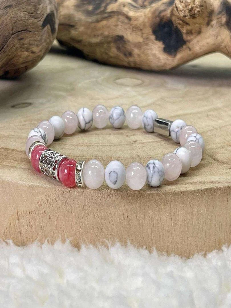 Bracelet passion en quartz rose Blanc