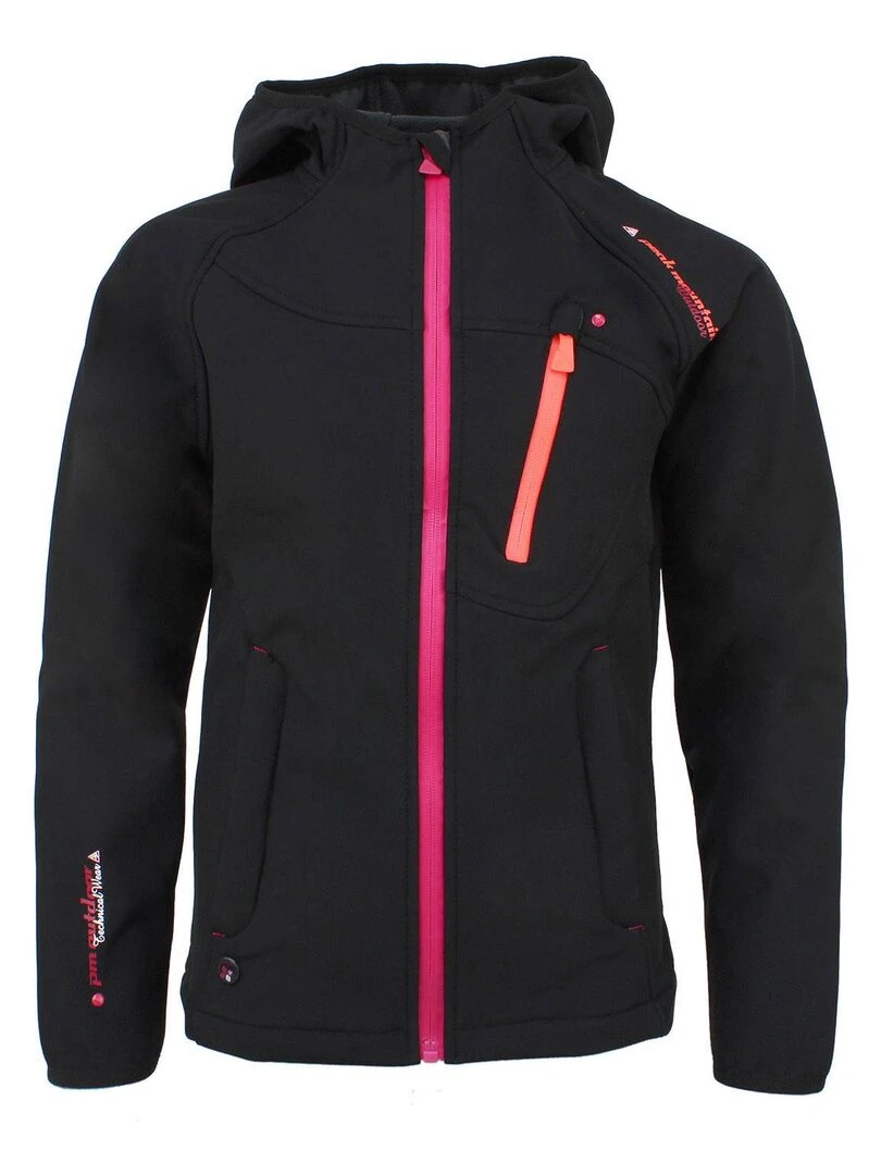 Blouson softshell fille FANSO PEAK MOUNTAIN Noir Noir