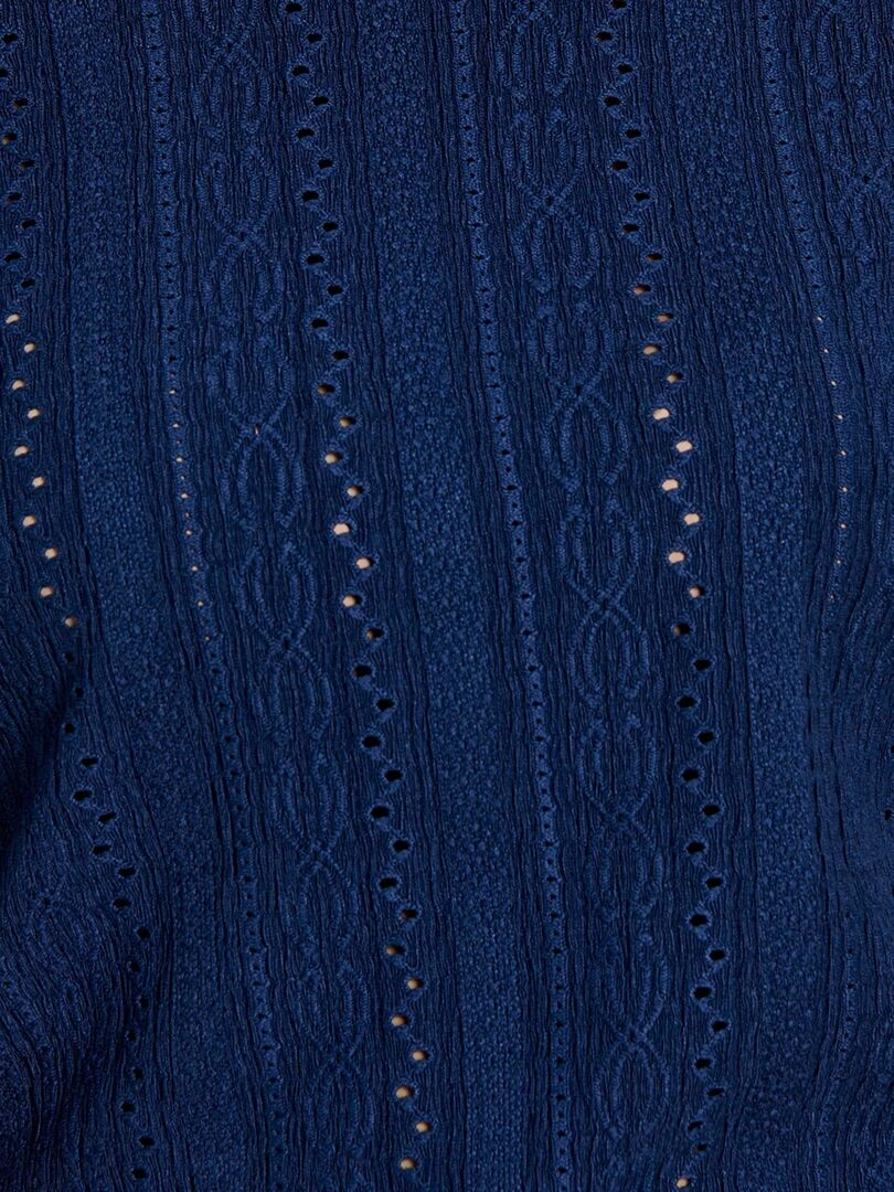 Tee shirt effet macramé   Damart   Bleu marine
