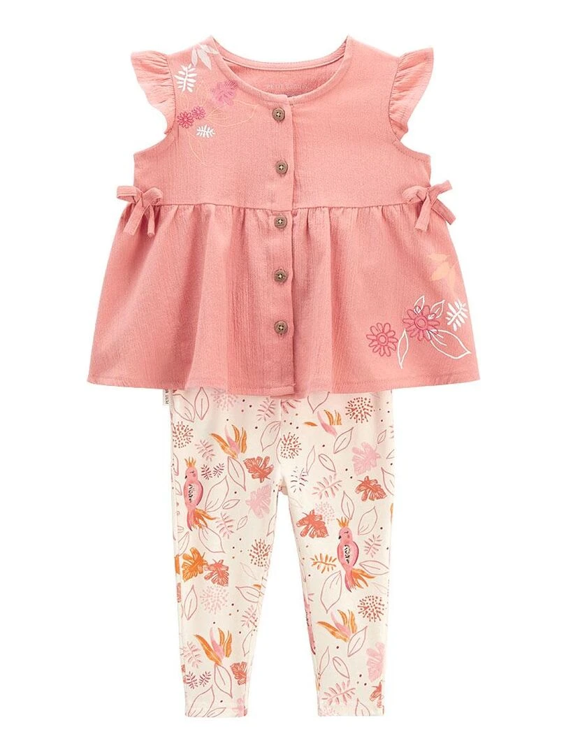 Ensemble bébé tunique + legging Sumba Rose