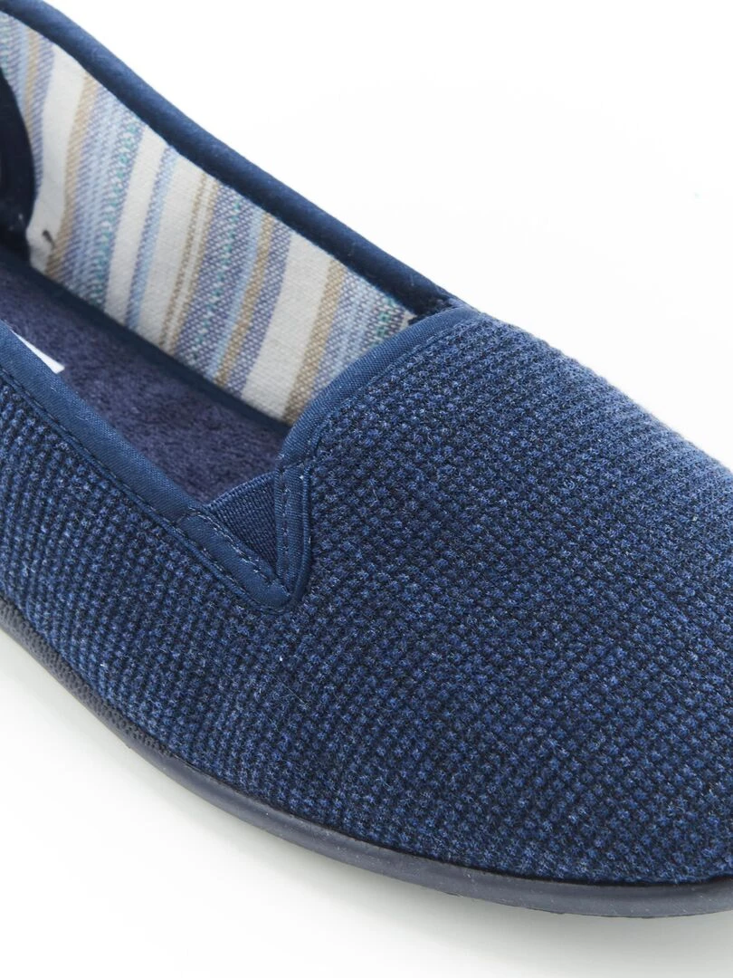 Pantoufles en maille gaufrée   Damart   Bleu marine
