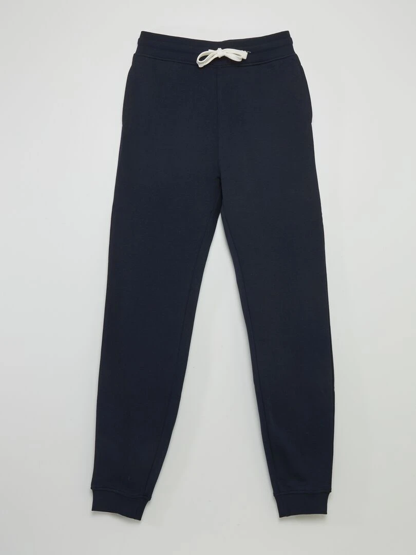 Pantalon uni en molleton bleu marine
