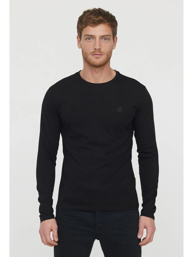 Lee Cooper T Shirt manches longues coton regular AREO Noir