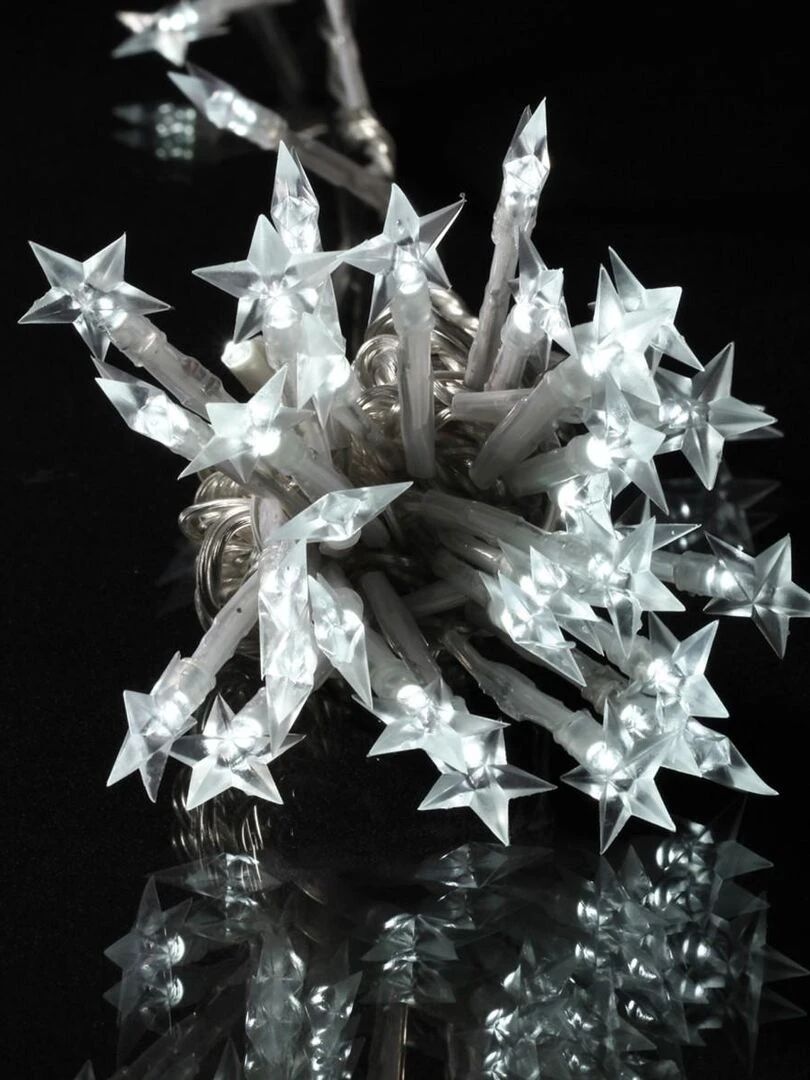 Guirlande solaire Etoile 50 LED Blanc