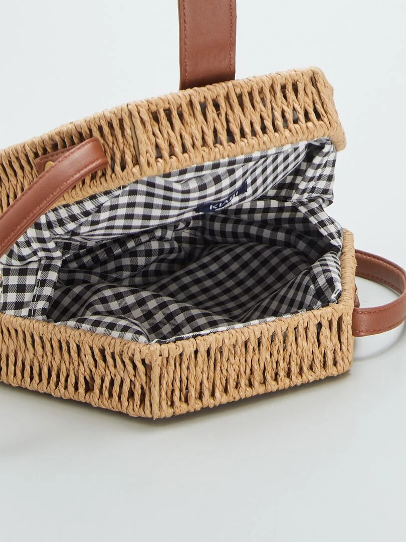 Sac panier forme hexagonale Beige