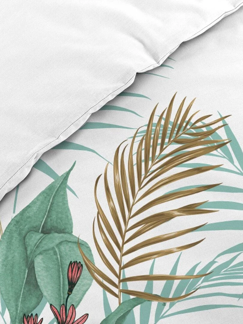 Housse de couette 260x240 + 2 taies Costa Rica double gaze de coton 57 fils   Bleu