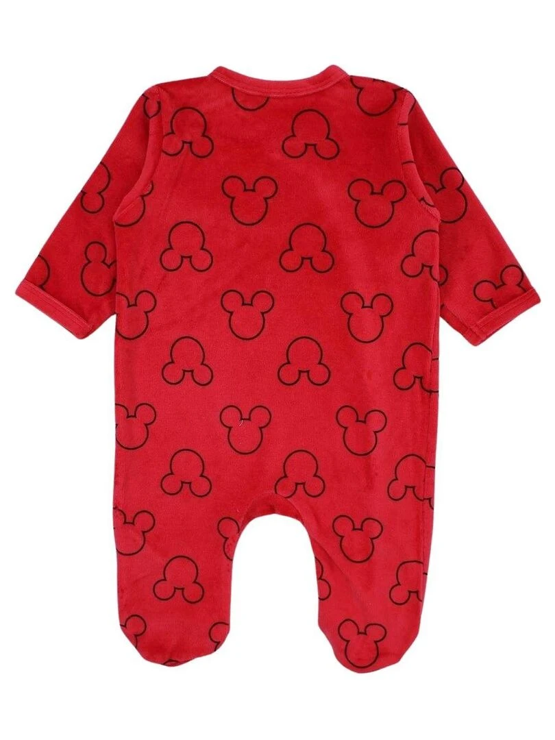 Disney Grenouillere bébé garçon imprimé Mickey en coton Rouge