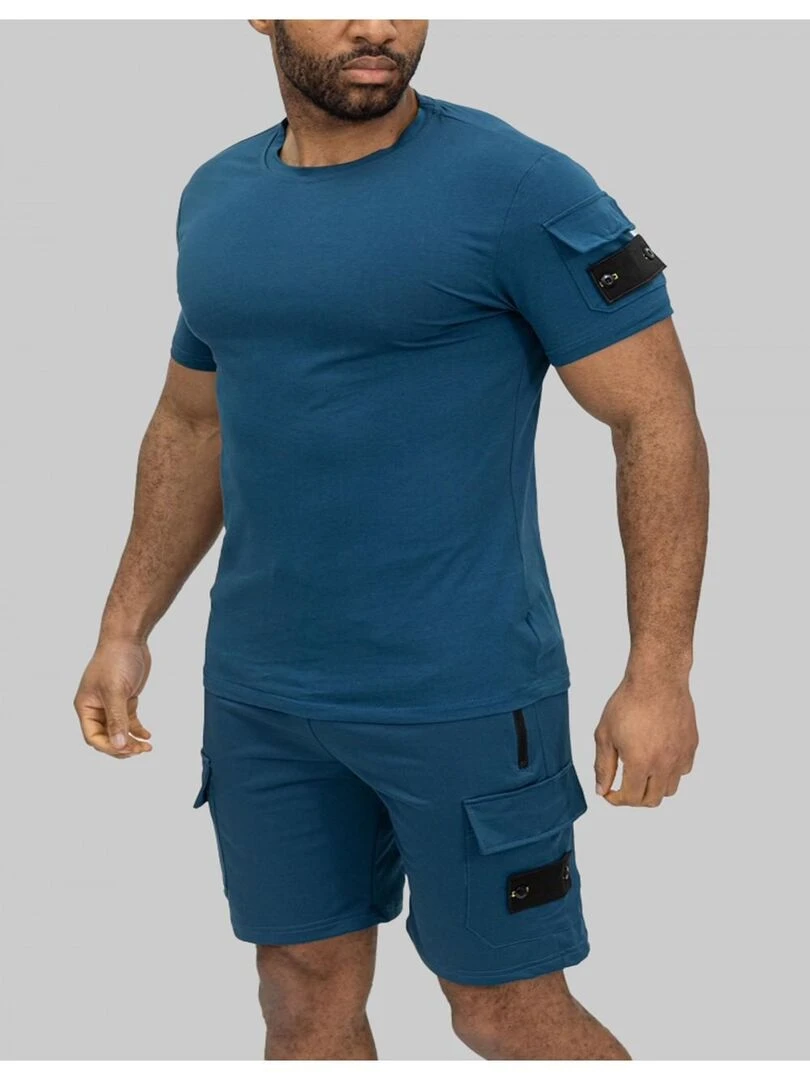 Ensemble Short T shirt Kebello Bleu
