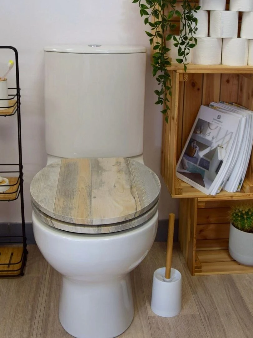 Guy Levasseur Abattant WC MDF compressé frein de chute bois 42.5cm Beige