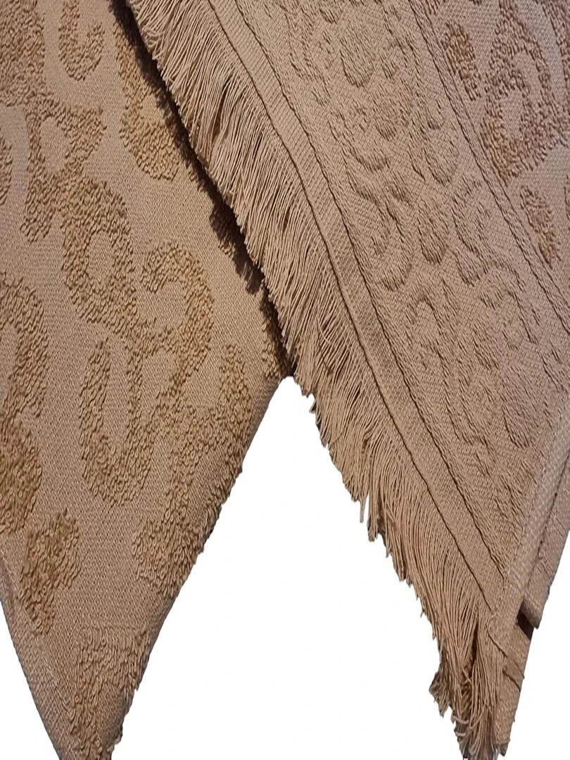 Serviette JACQUARD à franges   Beige   Beige