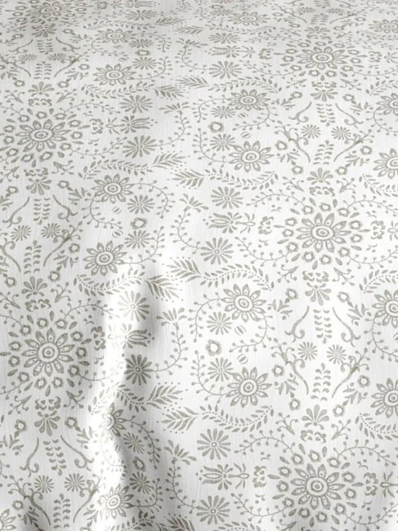 Housse de couette Vishka cèdre + taie(s) 100% coton 57 fils Blanc