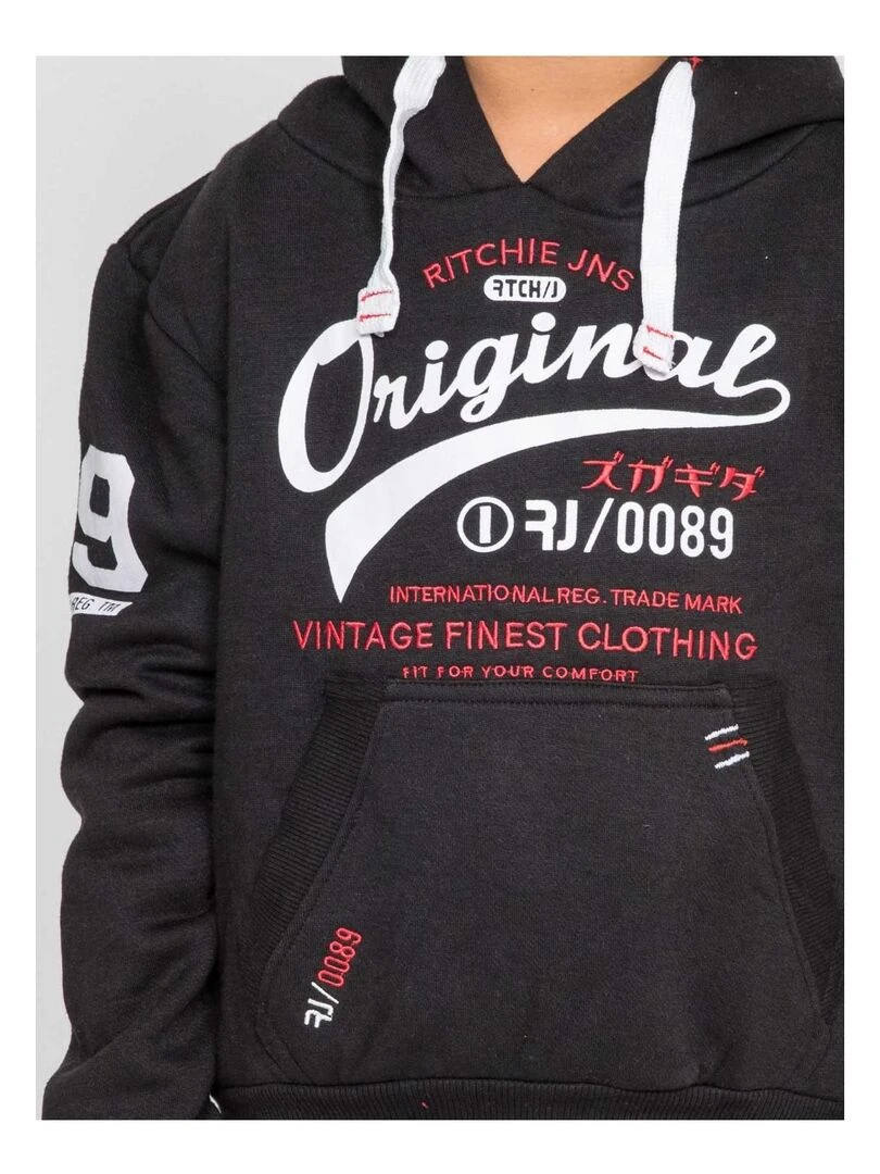 Sweat capuche WARLUZ J   Noir
