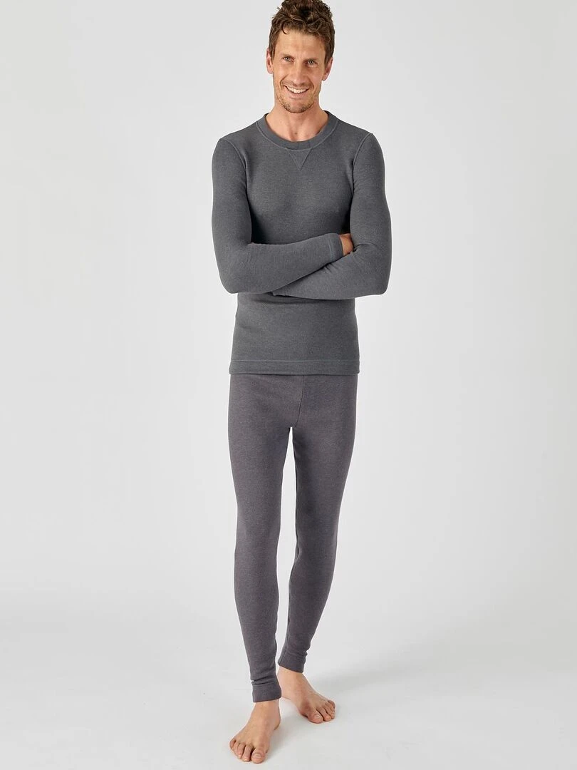 Sweat shirt homme molleton gratté Thermolactyl Sensitive Damart Gris foncé