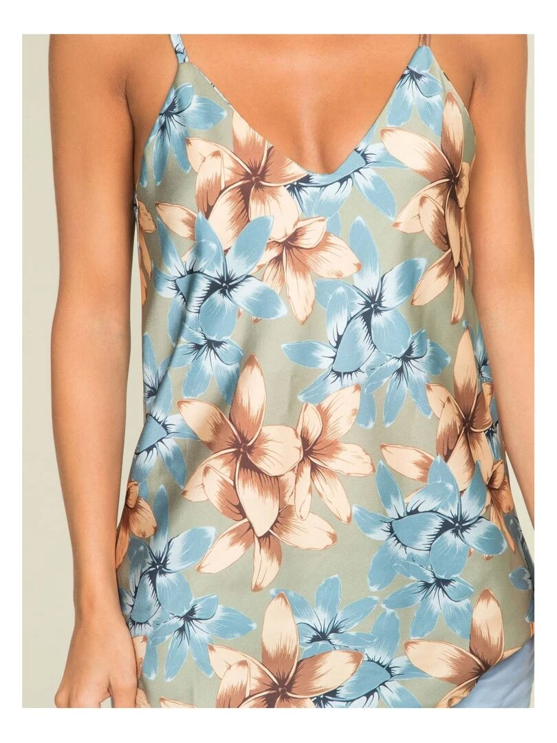 Caraco fluide motifs FLORETE   Kaki