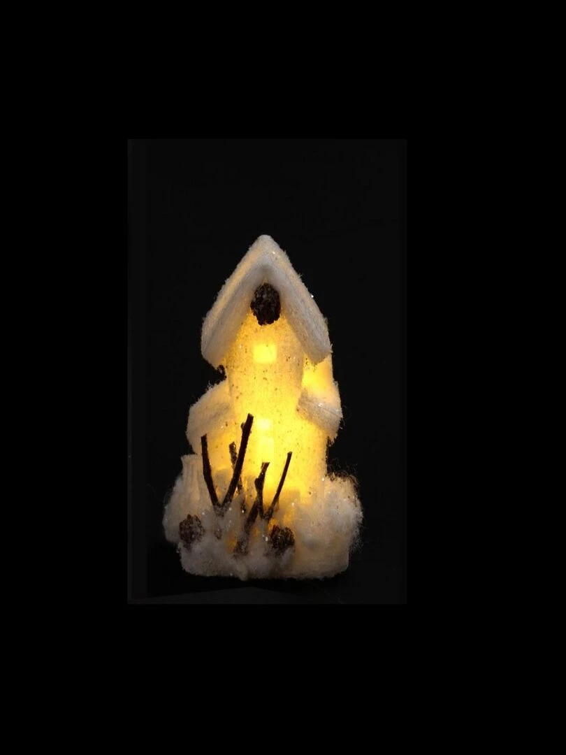 Chalet lumineux enneige Jaune