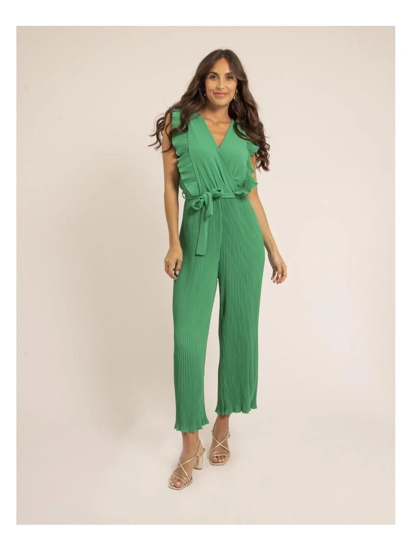 Combi pantalon plissée EDENA Vert