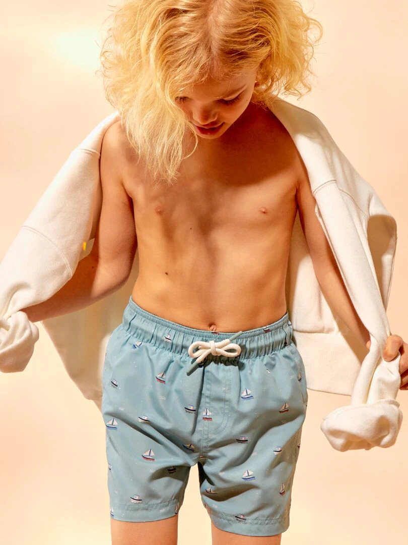 Short de bain imprimé   Bleu turquoise