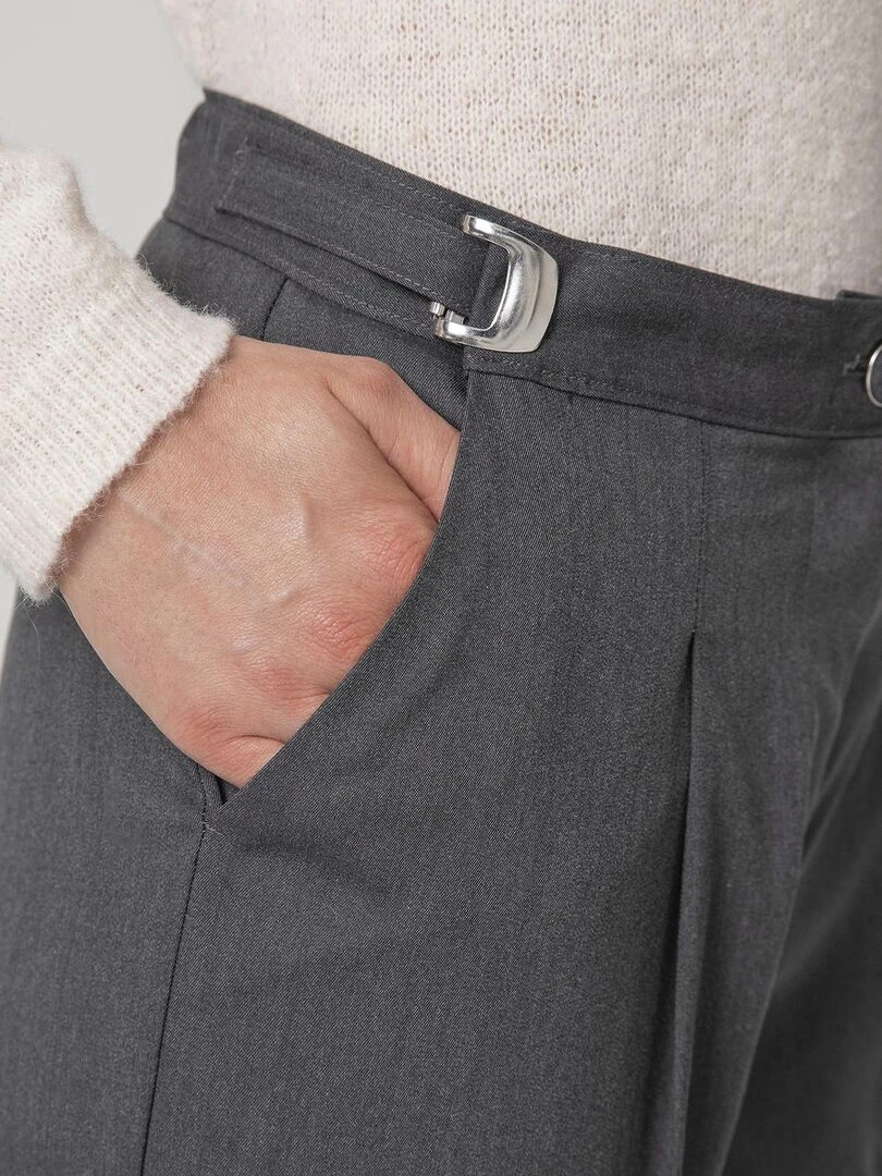 Pantalon ceinture réglable   Damart   Gris chiné