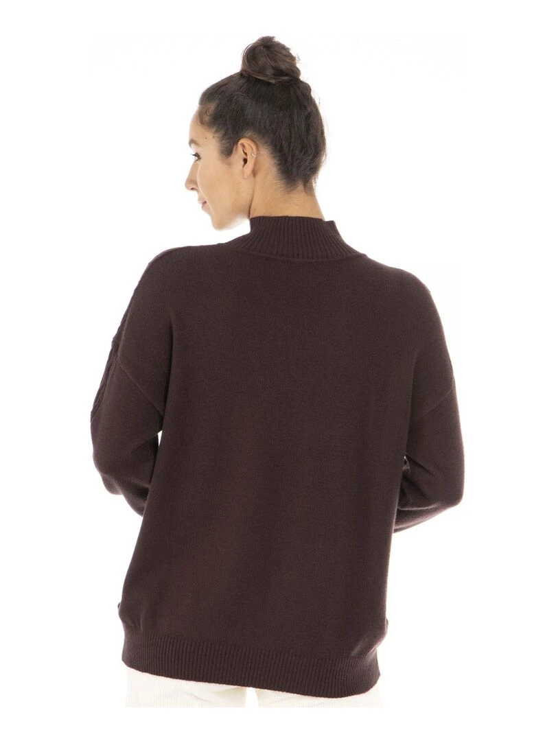 Pull col roulé PEPA Gérard Pasquier Marron foncé